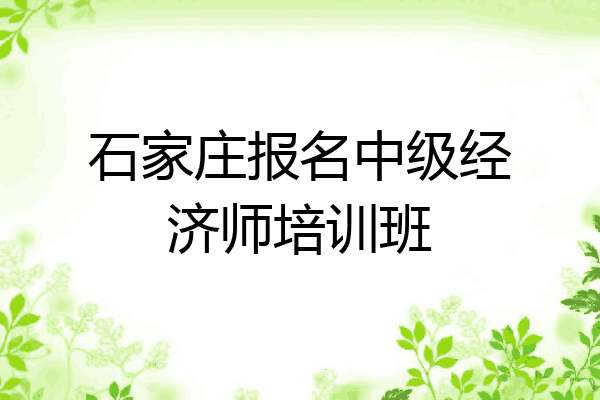石家庄报名中级经济师培训班