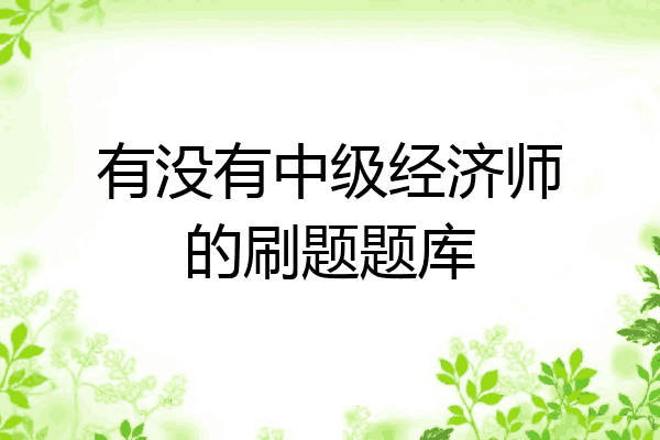 有没有中级经济师的刷题题库
