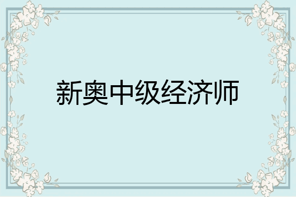 新奥中级经济师