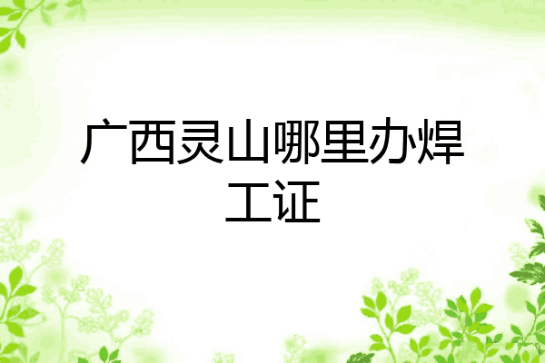 广西灵山哪里办焊工证
