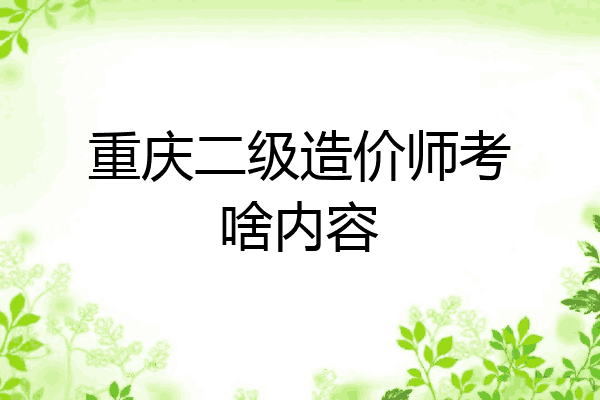重庆二级造价师考啥内容