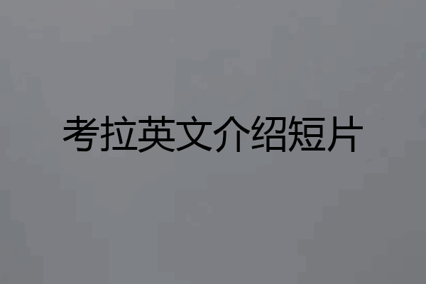 考拉英文介绍短片