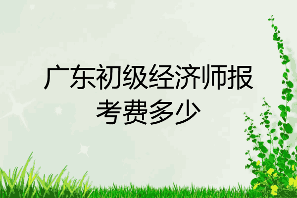 广东初级经济师报考费多少
