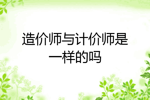 造价师与计价师是一样的吗