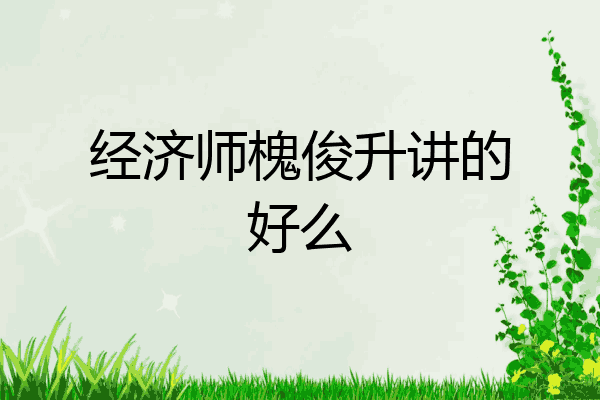经济师槐俊升讲的好么