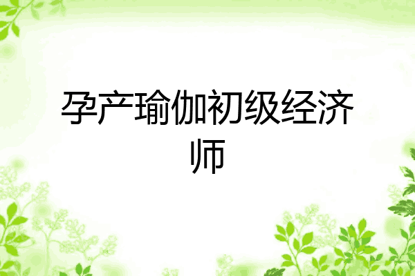 孕产瑜伽初级经济师