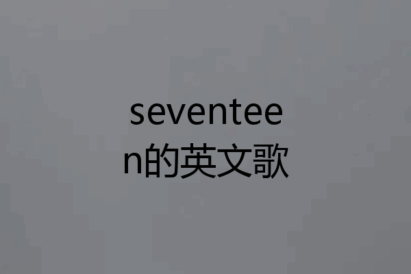 seventeen的英文歌