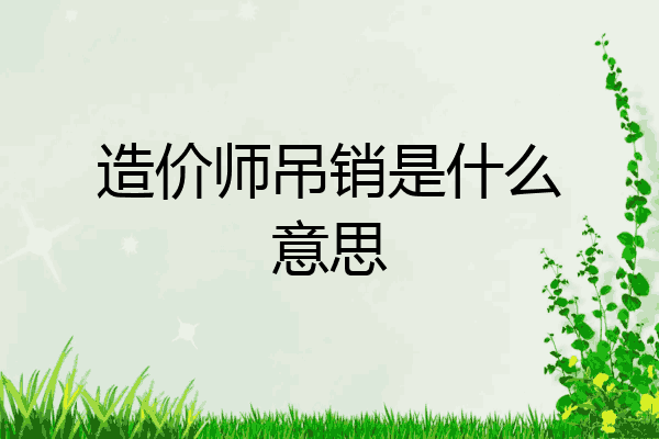 造价师吊销是什么意思