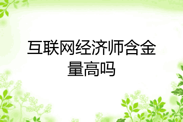 互联网经济师含金量高吗