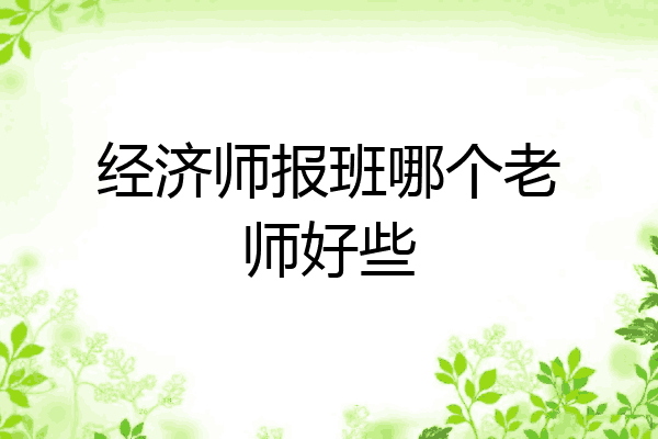 经济师报班哪个老师好些