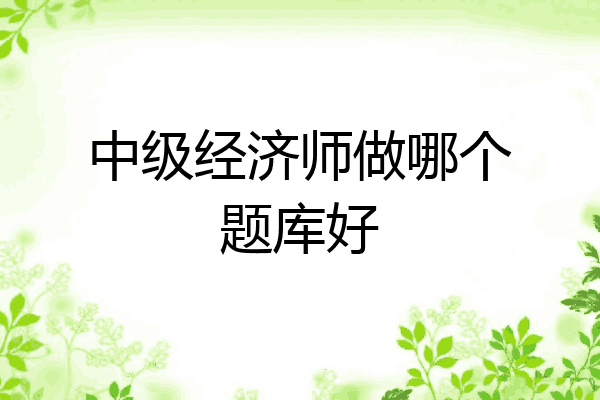 中级经济师做哪个题库好