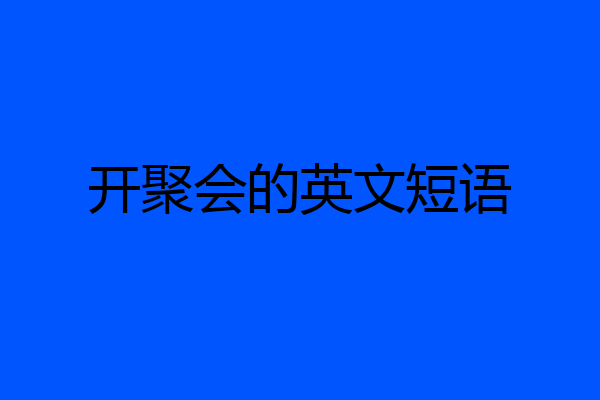 开聚会的英文短语