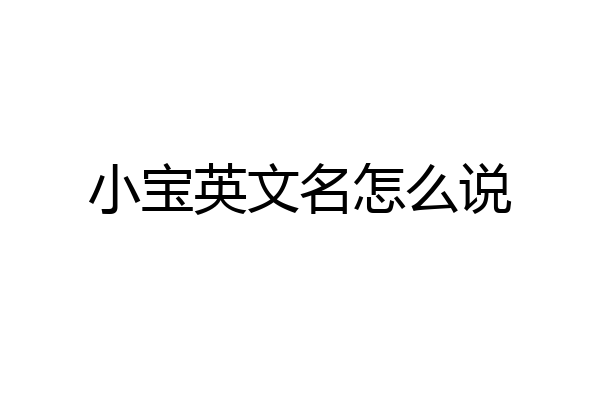 小宝英文名怎么说