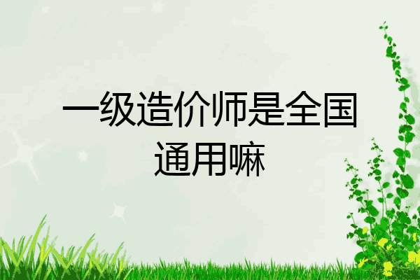 一级造价师是全国通用嘛