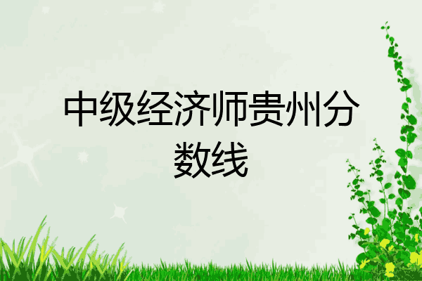中级经济师贵州分数线