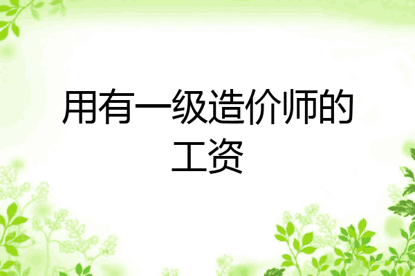 用有一级造价师的工资