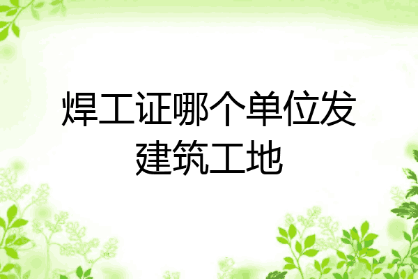 焊工证哪个单位发建筑工地
