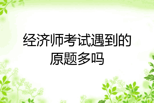 经济师考试遇到的原题多吗