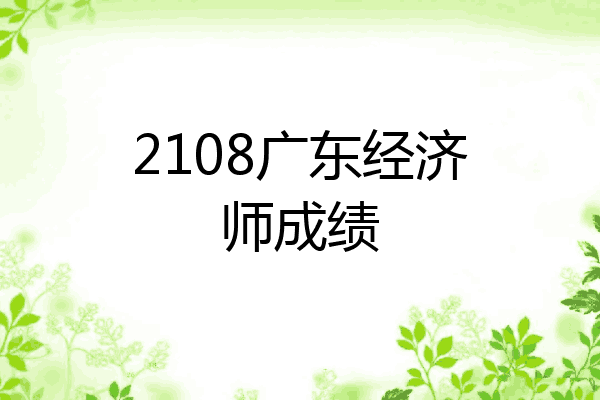 2108广东经济师成绩