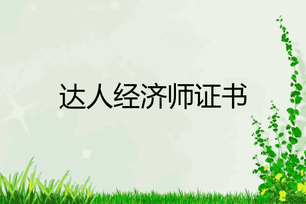 达人经济师证书