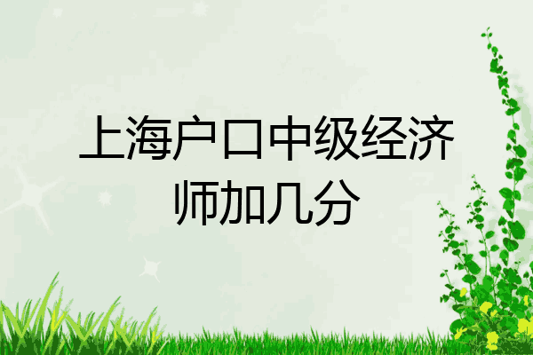 上海户口中级经济师加几分