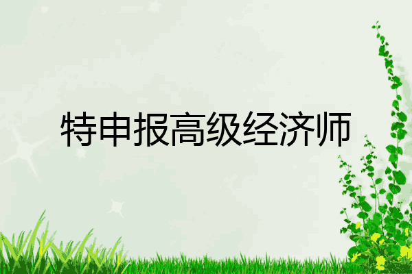 特申报高级经济师