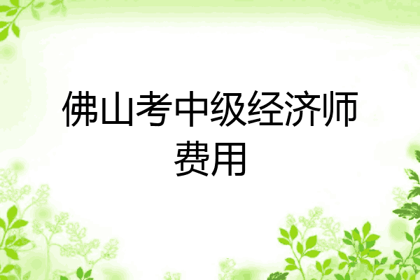 佛山考中级经济师费用