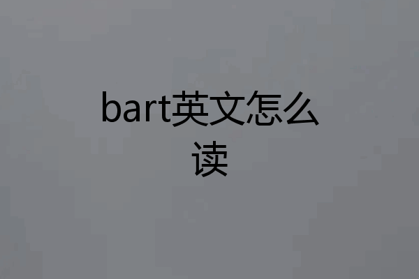 bart英文怎么读