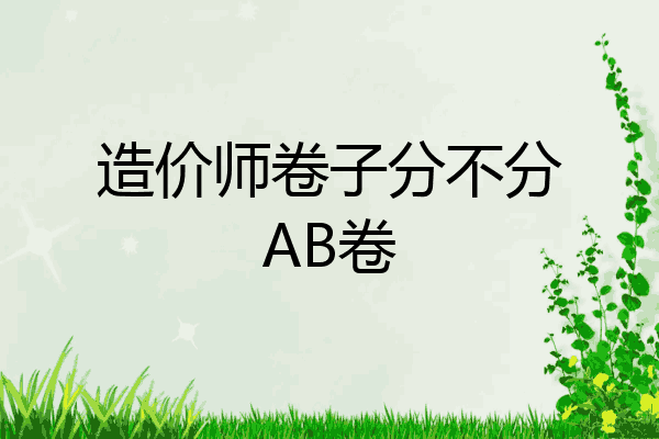 造价师卷子分不分AB卷