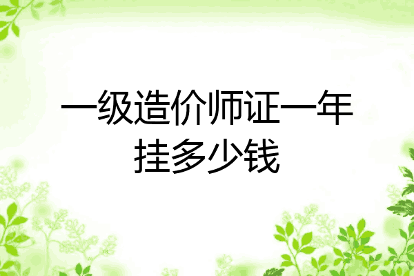 一级造价师证一年挂多少钱