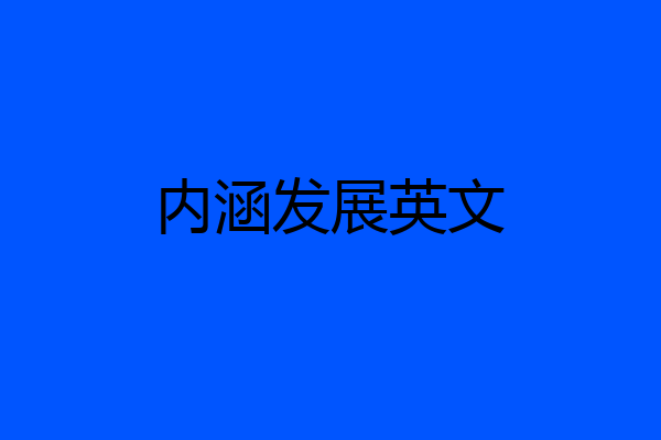 内涵发展英文