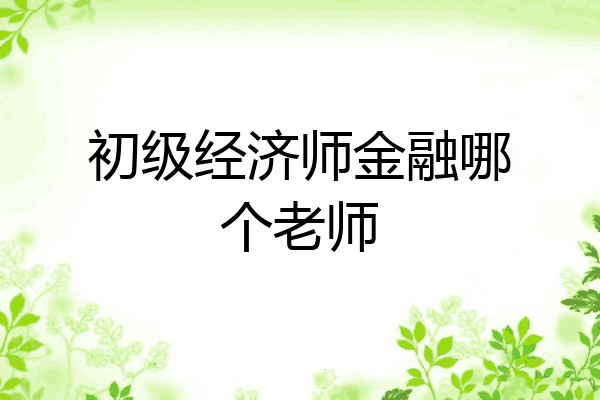 初级经济师金融哪个老师