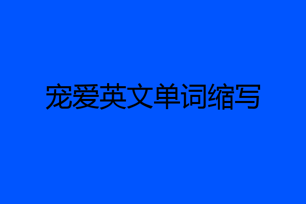 宠爱英文单词缩写