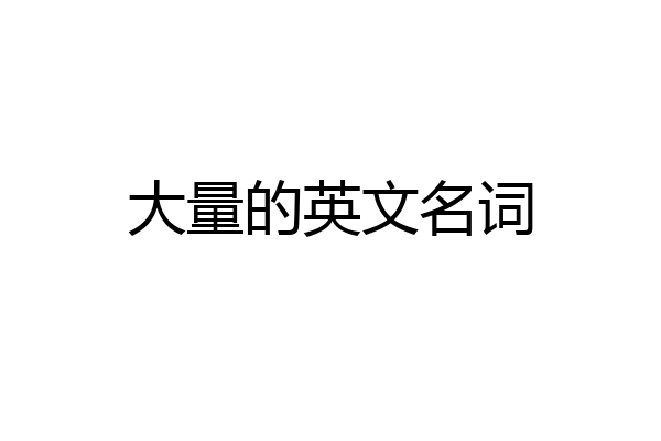 大量的英文名词