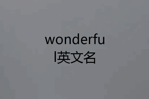 wonderful英文名