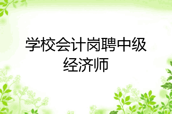 学校会计岗聘中级经济师