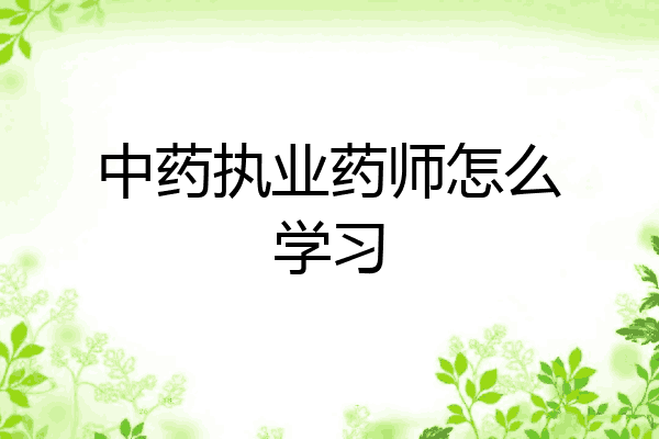 中药执业药师怎么学习