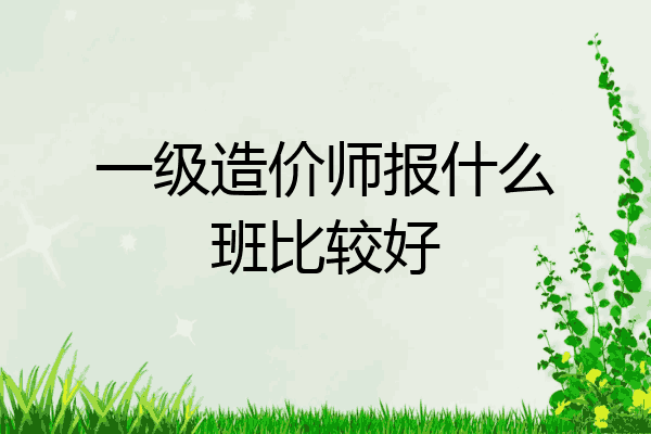 一级造价师报什么班比较好