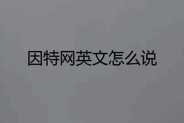 因特网英文怎么说