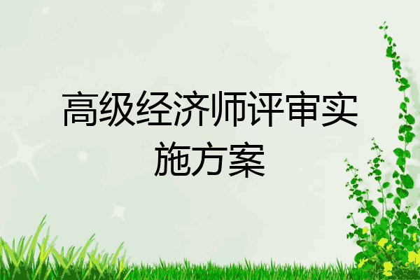 高级经济师评审实施方案