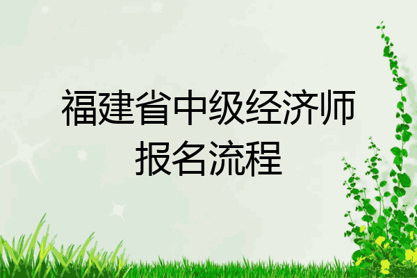 福建省中级经济师报名流程