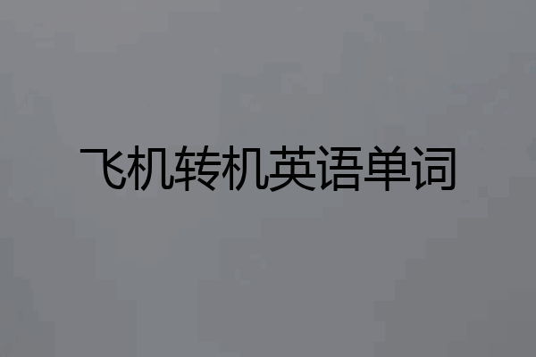 飞机转机英语单词