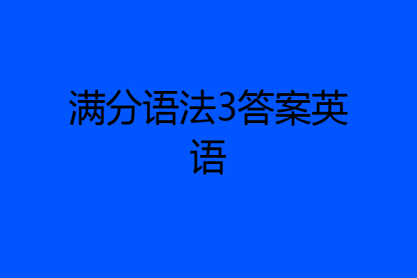满分语法3答案英语