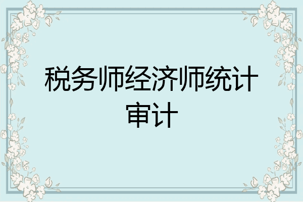 税务师经济师统计审计