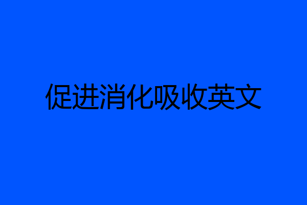 促进消化吸收英文