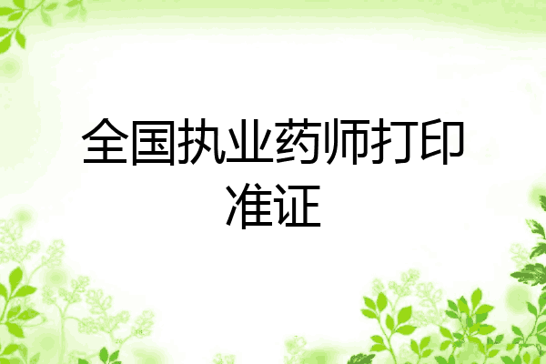 全国执业药师打印准证