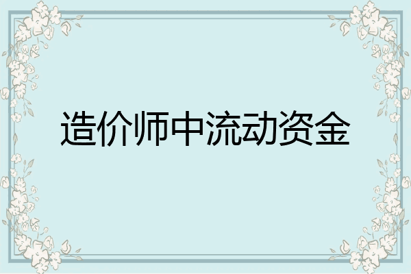 造价师中流动资金