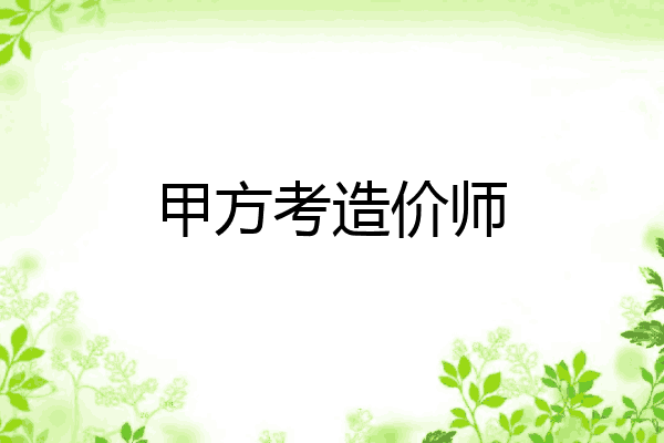 甲方考造价师