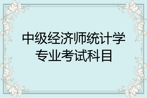 中级经济师统计学专业考试科目