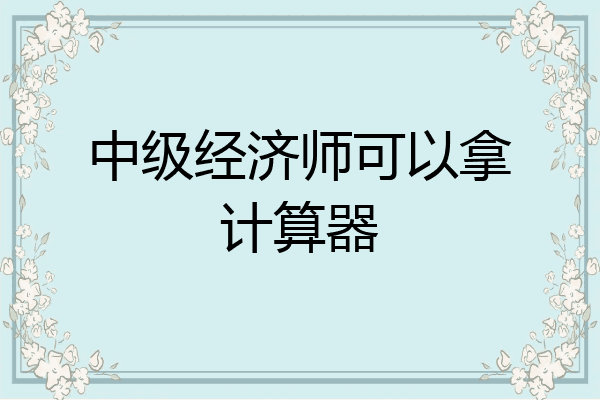 中级经济师可以拿计算器